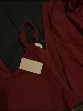 Muse Burgundy Sports Bra with Adjustable Straps, brand new, Size Womens S.